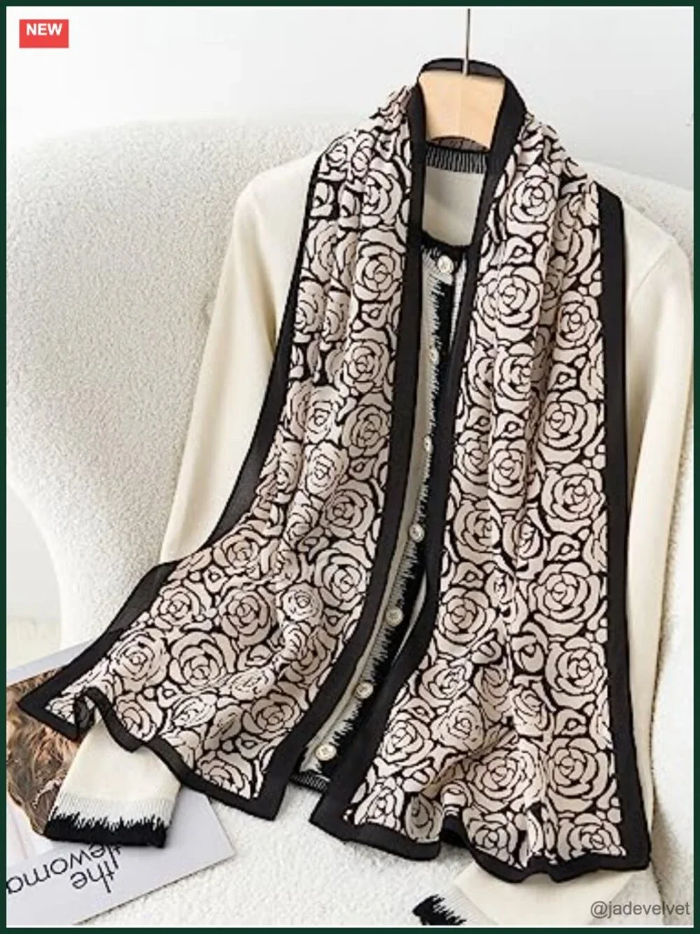 100% Mulberry Silk Long Rectangular Scarf Headscarf Neck Scarf Gift Packed